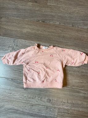 Zara Soft Pink Cherry Print Kids Sweatshirt